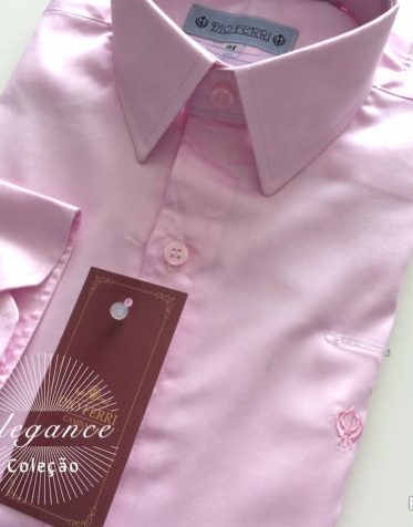 Camisa em algodão egípcio – rosa claro acetinado